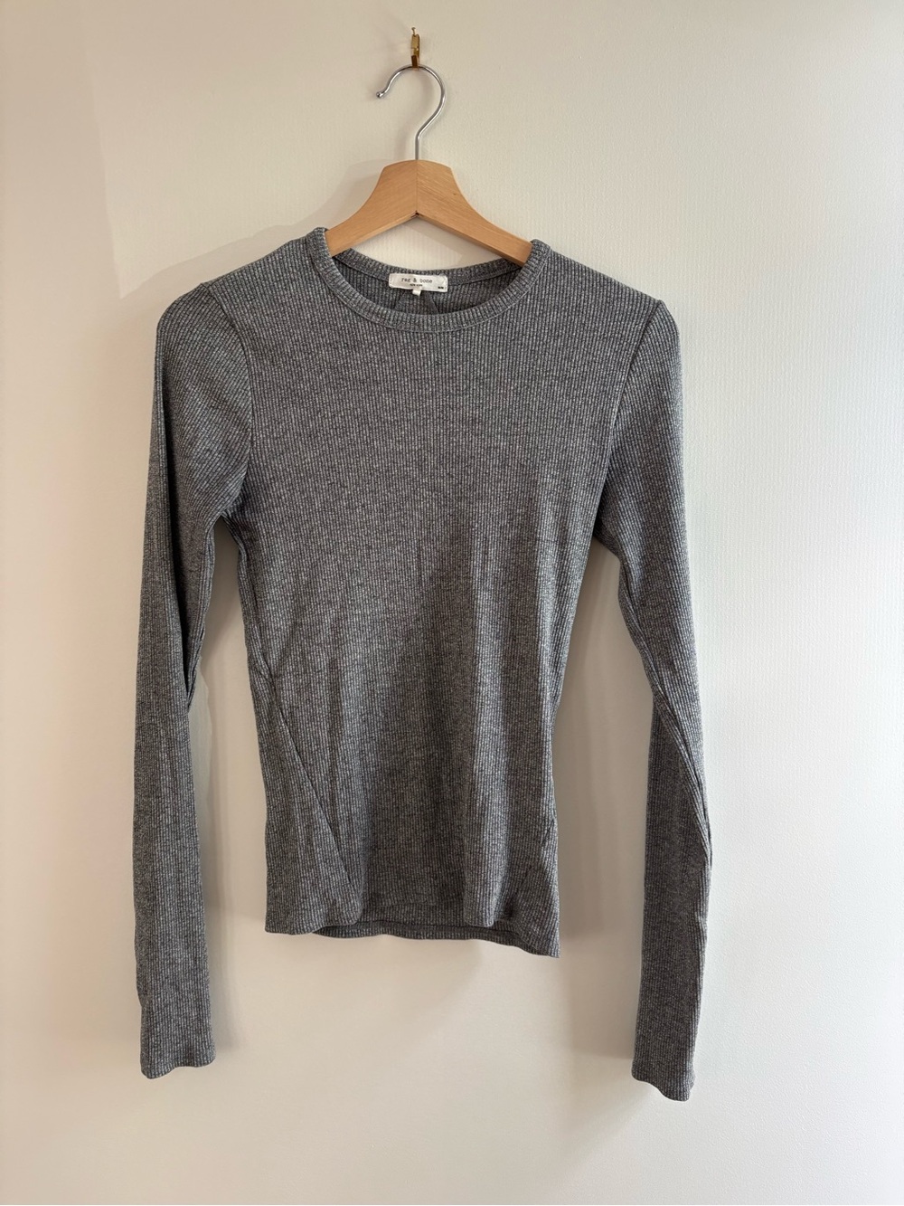 rag & bone Heather Gray Slim Rib Crewneck Shirt